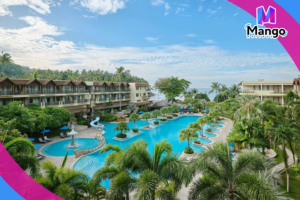 Large Double Room with Two Double Beds and Pool View