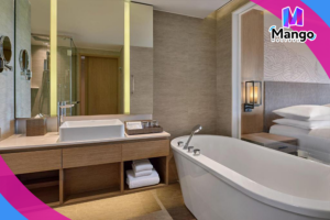 Large Double Room with Two Double Beds and Pool View