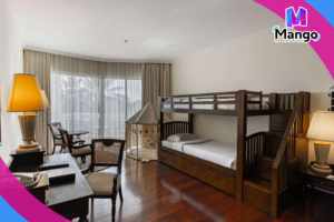 Two-Bedroom Family Room with One King Bed, Triple Bunk Bed, Two Single Beds and Private Balcony