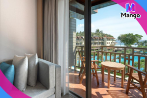 Large Double Room with Two Double Beds and Pool View