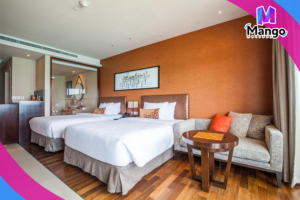 غرفة كلاسيكية مع سرير توأم