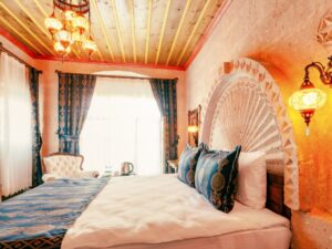 Efe Deluxe Balcony Fireplace Stone Room 