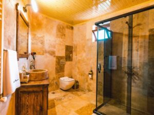 Efe Deluxe Balcony Fireplace Stone Room 